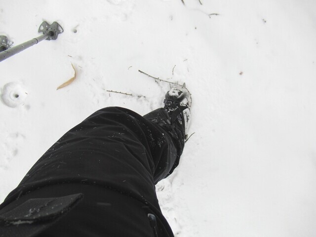 激しく雪降ってきたもののズボンの中が濡れる事はなかった