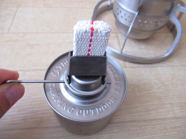 交換したランタンの芯の様子