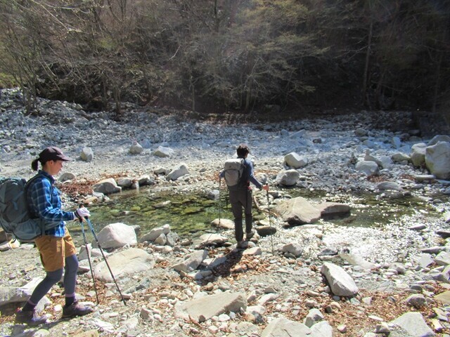 丹沢主稜日帰り縦走登山の渡渉地点