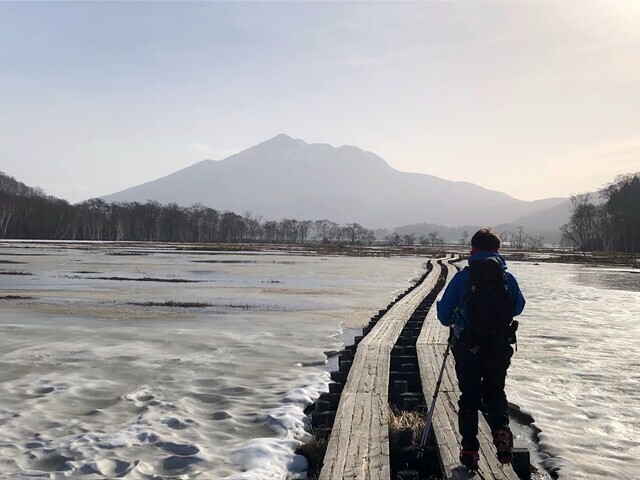 燧ヶ岳が近づいてくる様子