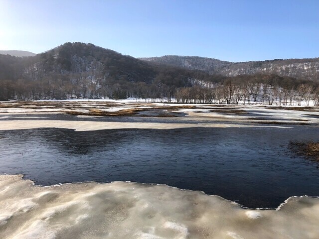 尾瀬ヶ原とは思えない雪景色
