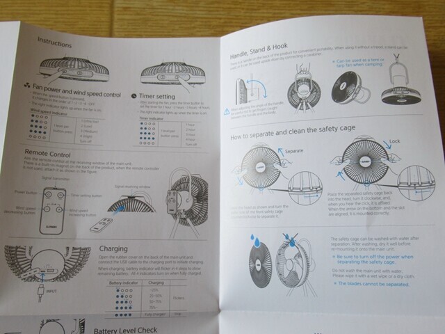 プリズムクレイモア扇風機V1040の使い方レビューの様子
