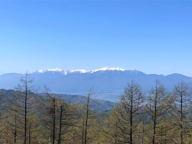 守屋山の山頂から見る中央アルプス展望