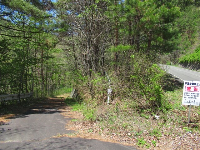 松尾峠へ至るクラシックルートから守屋山へ登山する場合の入口