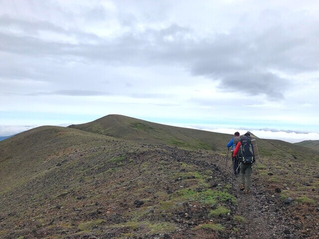 目指す北海岳までの登山ルート