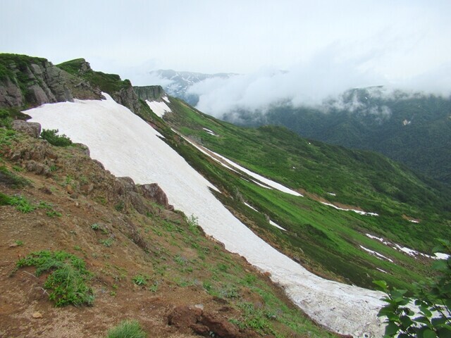 化雲岳周辺滑落注意場所