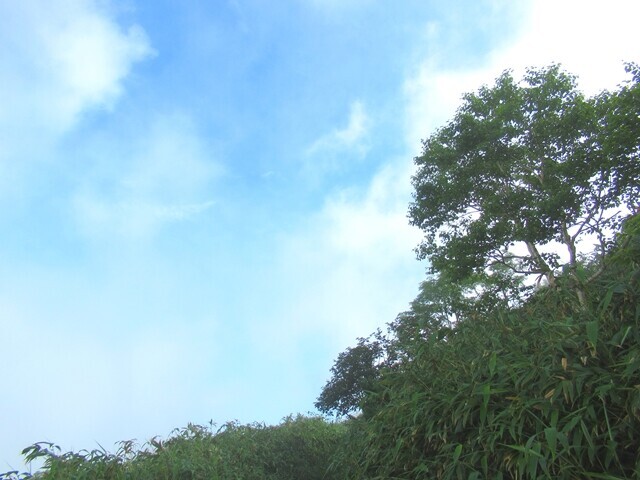 ニセコアンヌプリの登山ルートから見た青空