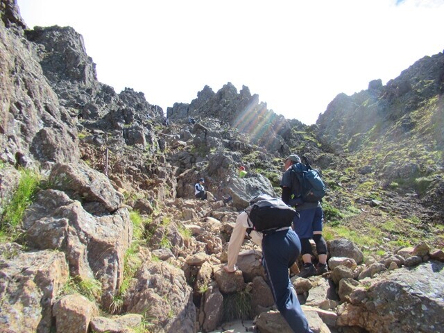 赤岳の登山ルート岩場