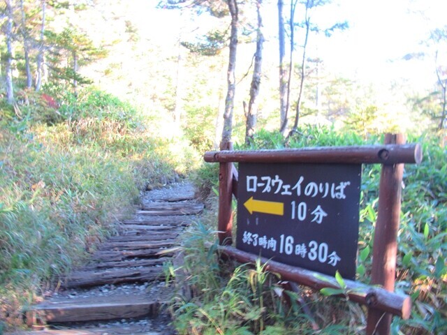 御嶽山ロープウェイ山頂駅舎分岐からのコースタイム