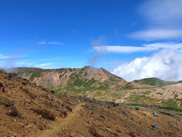 二ノ池から二の池ヒュッテ方面の登山ルート
