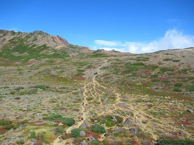 二の池ヒュッテから賽ノ河原を経由して白竜避難小屋と三ノ池登山の様子