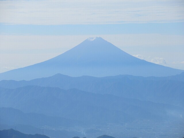 登山ルートから見る富士山