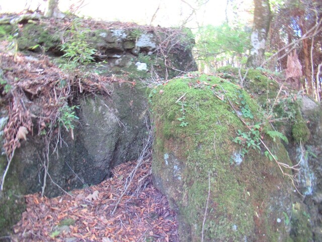 三石山の山頂周辺の岩