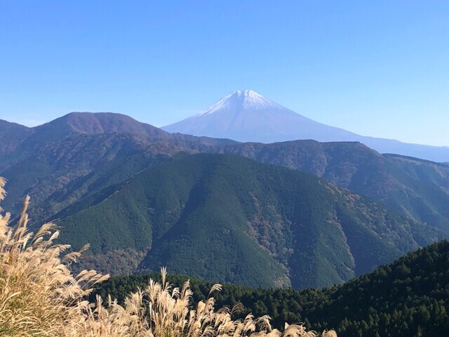 三石山登山中から見えた富士山