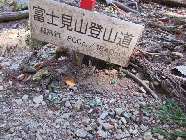 富士見山堂平登山コースの道標