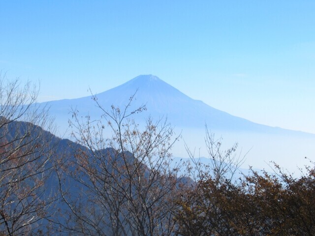 十枚山の稜線からの富士山の景色