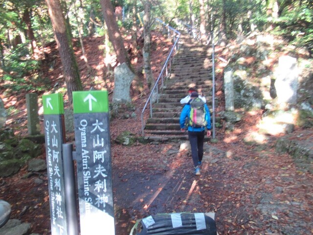 大山男坂・女坂登山ルート合流地点の様子