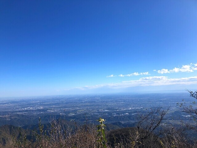 大山の山頂からは関東平野景色
