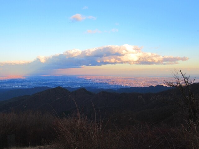 蛭ヶ岳の山頂からの夕日