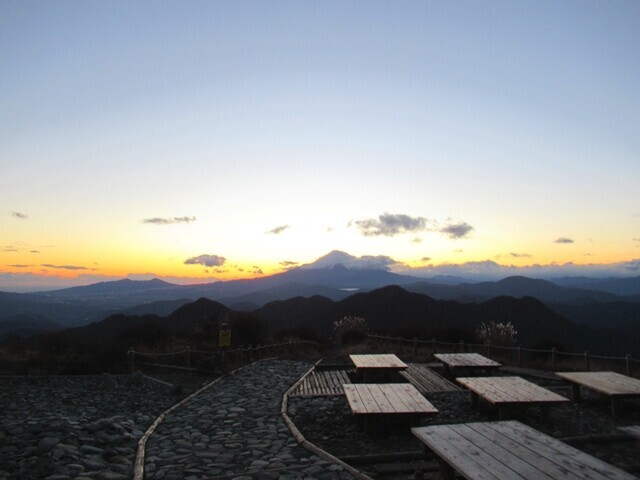 蛭ヶ岳の夕日の景色