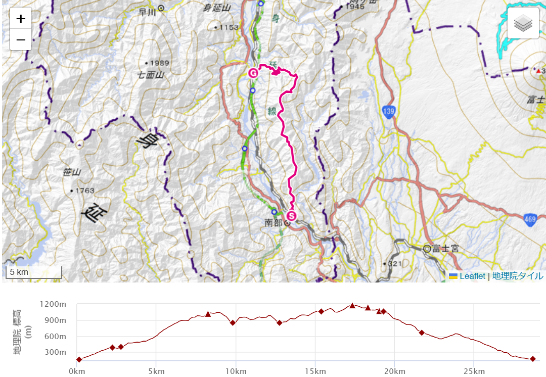 三石山登山のルート・標高差・コースタイム