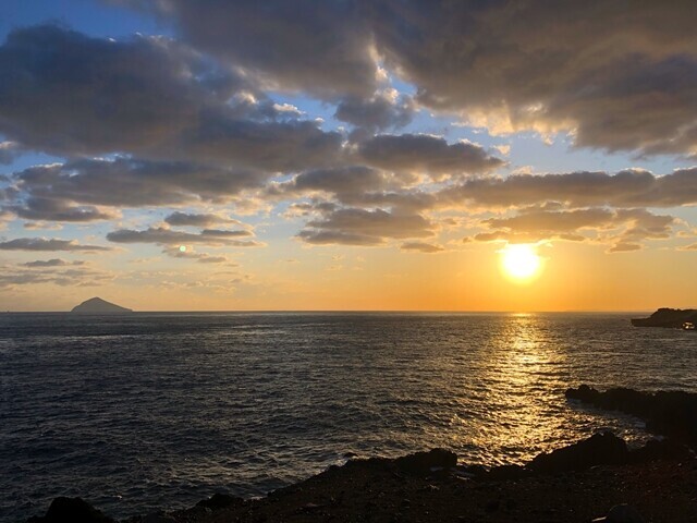 トウシキキャンプ場の日没景色