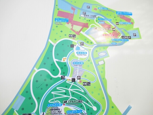 笛吹川フルーツ公園の園内マップ