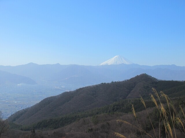 棚山登山ルート上からの富士山の景色