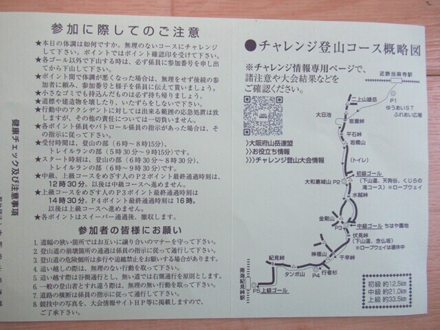 ダイトレチャレンジ登山の登山ルート詳細
