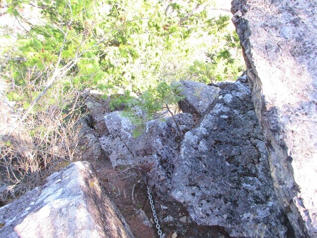 見返りの岩から大沢山頭への登山ルート