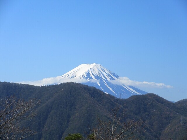 達沢山登山大洞山までの登山ルート上からの富士山の景色