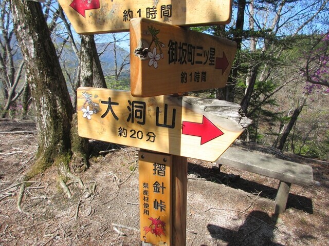 大洞山の道標