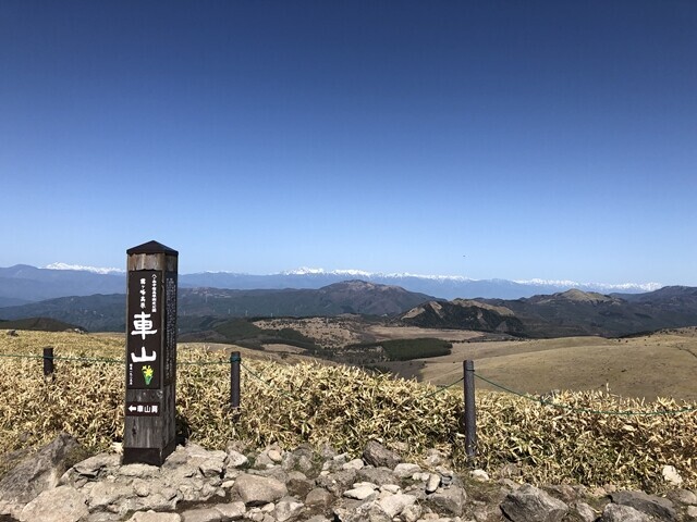 車山の山頂からの北アルプス景色