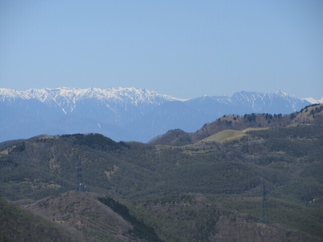 ゼブラ山の山頂から見る北アルプスの景色