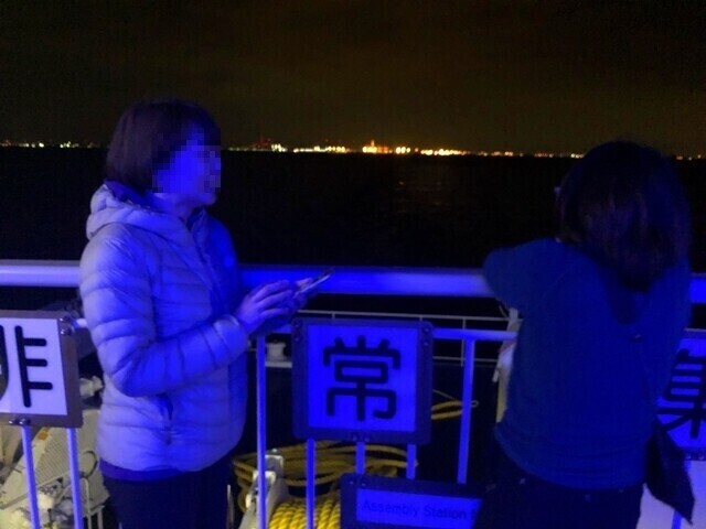 伊豆大島へアクセス中に合流したキャンパー