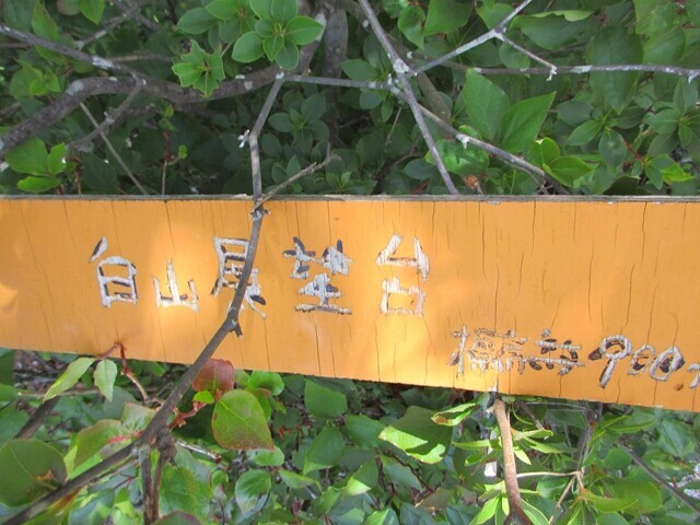 白山展望台の山頂プレート