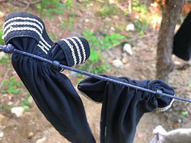 綺麗にキャンプ場で干している状態