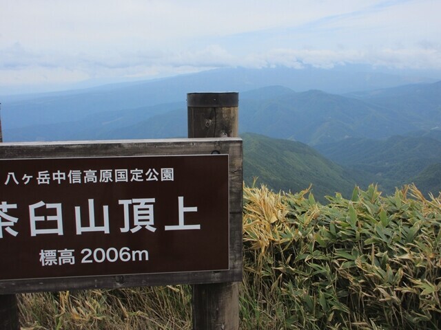 王ヶ頭から茶臼山まで戻ってきた様子