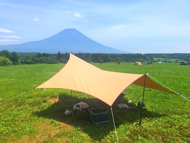 ふもとっぱらキャンプ場の気温と日差しの様子