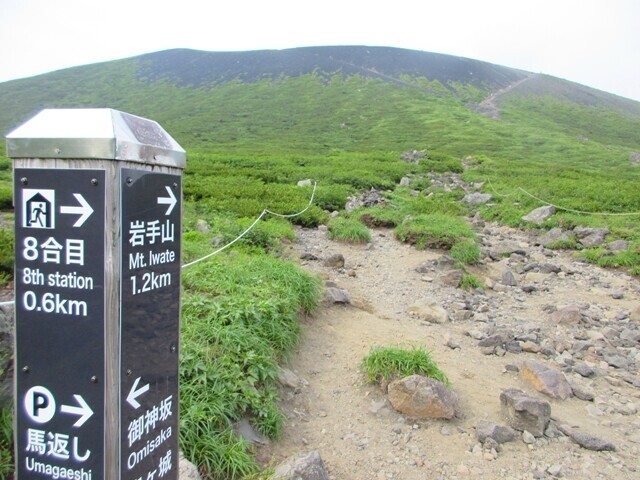 不動平避難小屋の分岐に戻ってきた様子