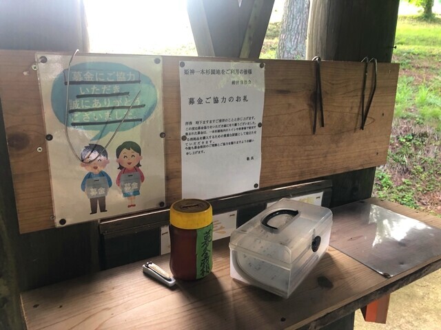 炊事場の募金箱