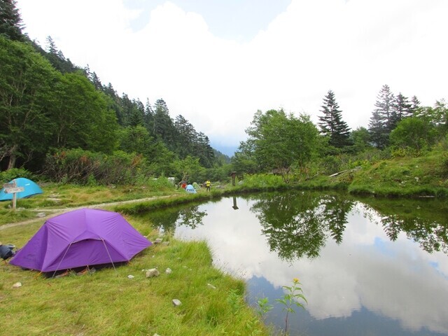 白根御池小屋のテント場