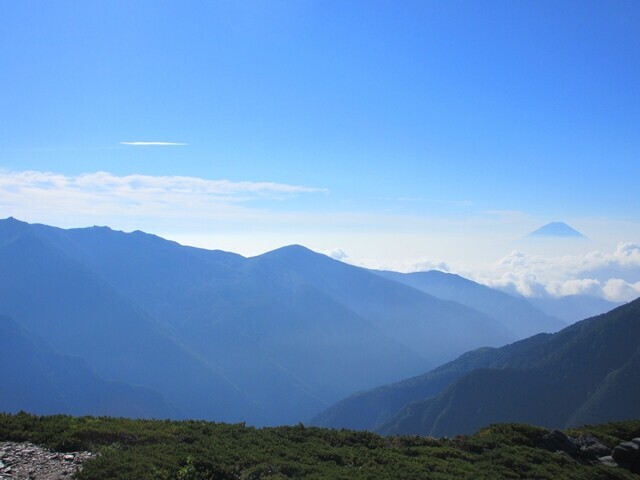 小太郎山から北岳への登山ルート全容