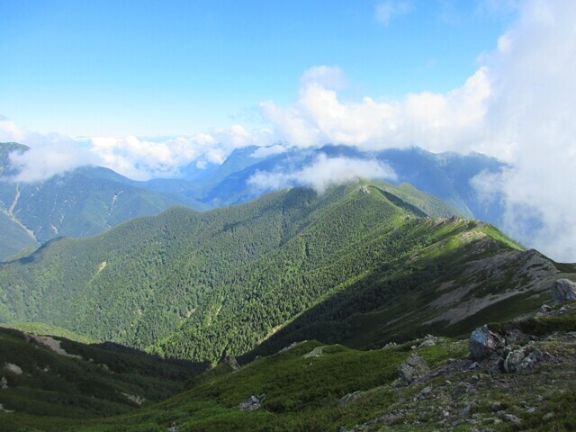 振り返っての小太郎山方面の景色