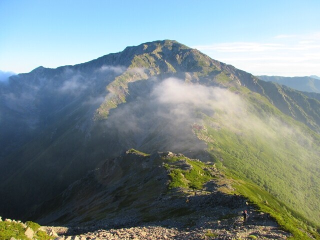 西農鳥岳登山中の様子