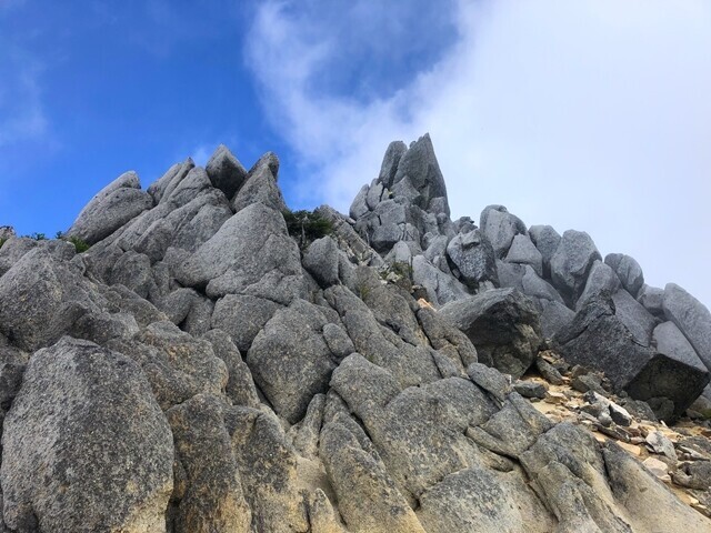 青木鉱泉から鳳凰三山へ登ることが出来た様子
