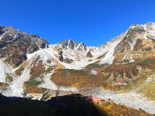 パノラマコースからの涸沢カールの景色