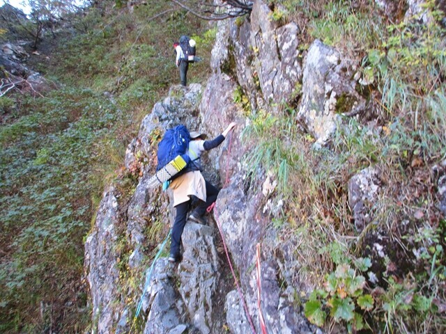 パノラマコース涸沢の滑落危険個所