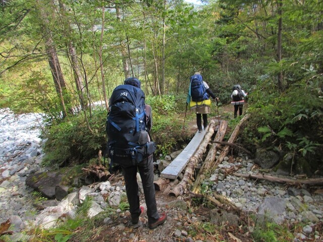 徳澤園近くの登山道の様子