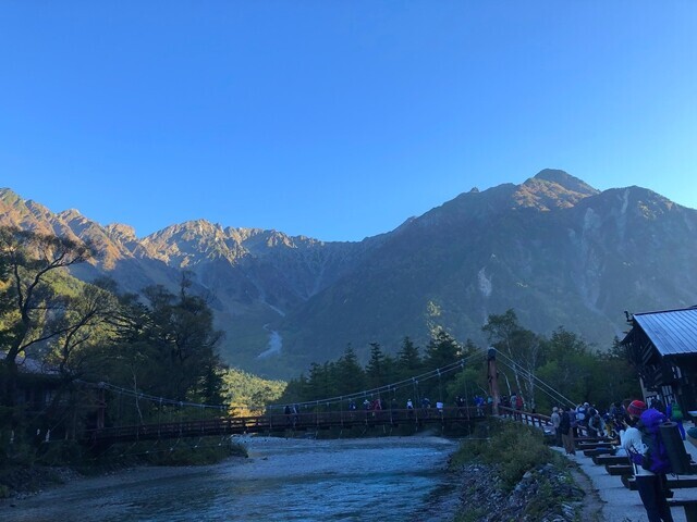 上高地の混雑具合の様子